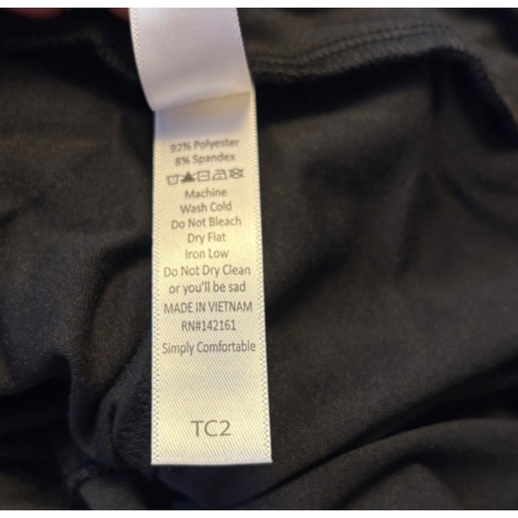 LuLaRoe Womens Leggings Size TC2 Solid Black Noir Plus 18+ NWT - Picture 3 of 3